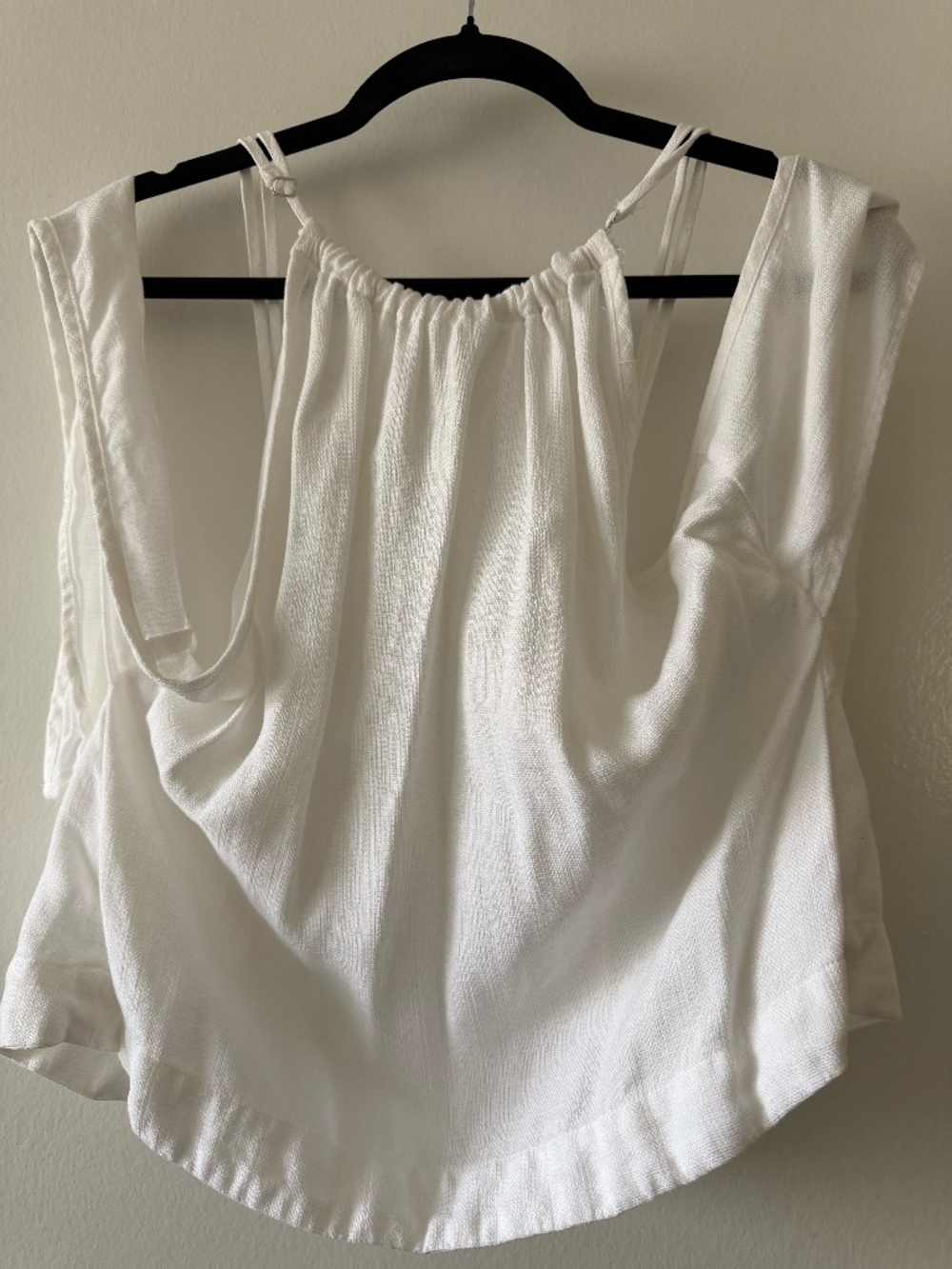 Cloth & Stone Anthropologie White Tie Back Crop Blouse - Size XL